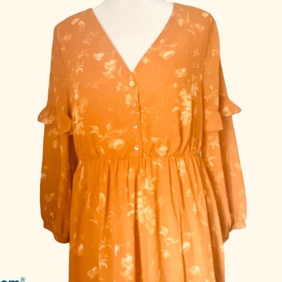 NWT Madewell Ruffle Floral Long Sleeve Maxi Dress - Picture 6 of 6